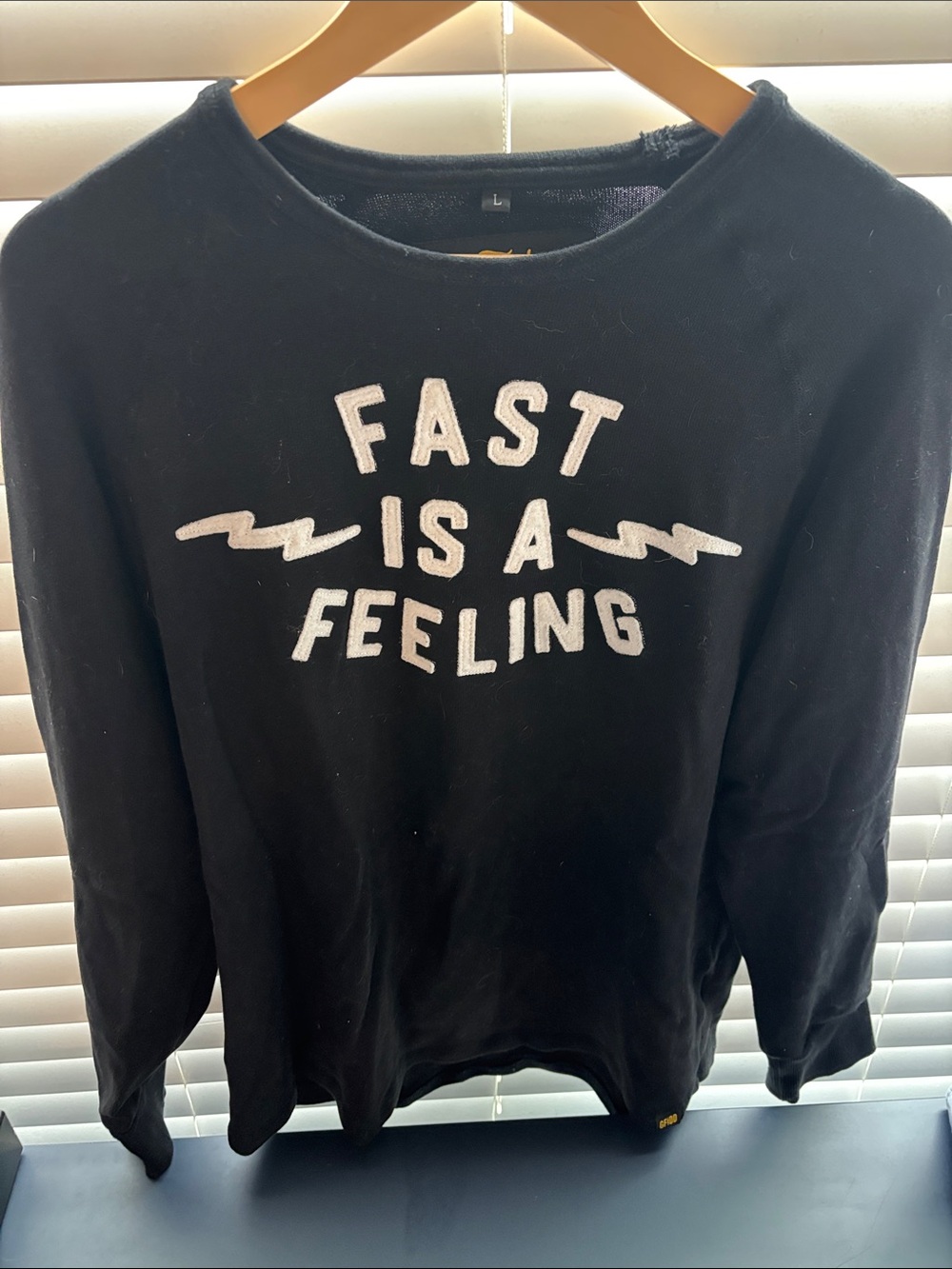 Fast Is A Feeling Black Men's Crewneck Sweatshirt